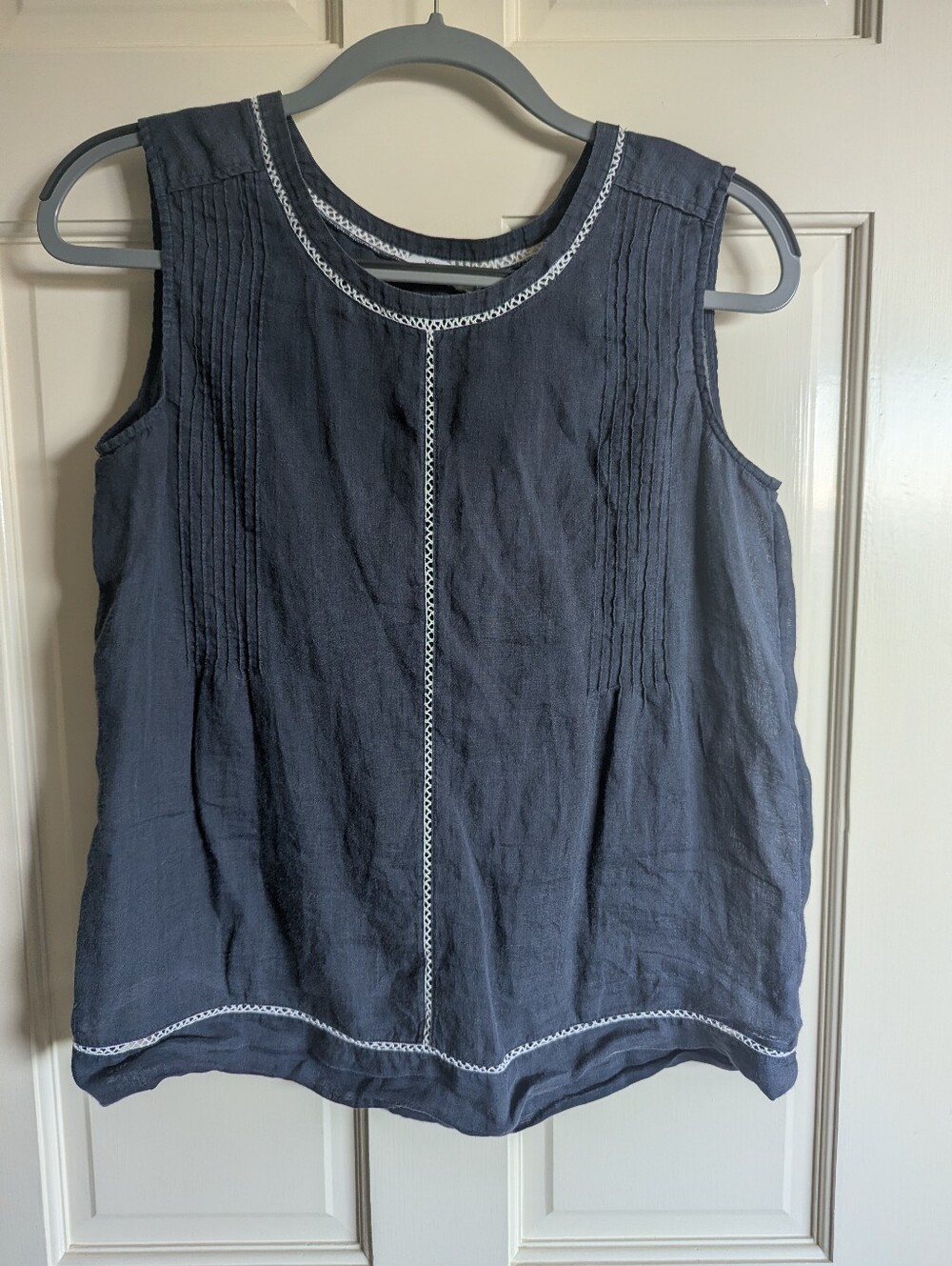 Vince Linen Tank Navy Blue Size Small - Picture 2 of 3